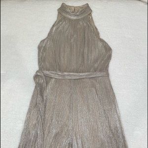 Metallic wide leg jumpsuit